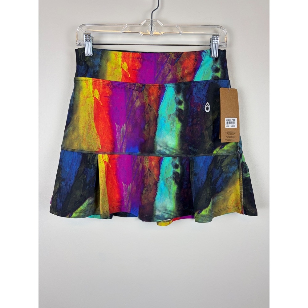 NEW Dona Jo Skirt Size 2 Large Multicolor Abstract Tennis Golf Skort Pickleball